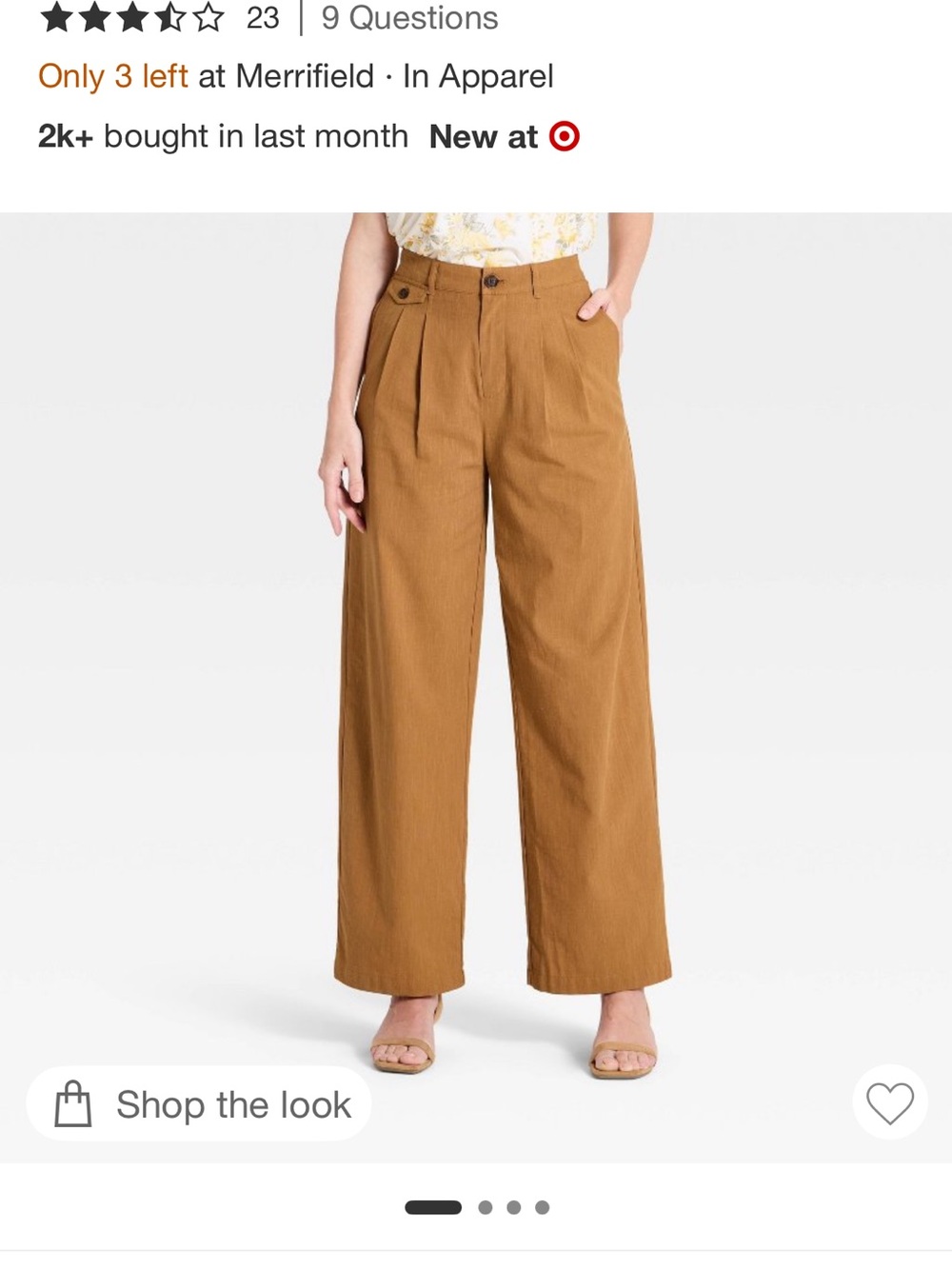 a new day Wide-Leg Pleated Pants in Caramel Brown